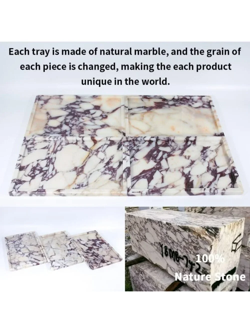 Luxurious Natural Marble Vanity Tray - Elegant Home Decor for Bathroom & Kitchen